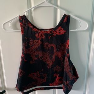 Shein Chinese Dragon Print Tank Top